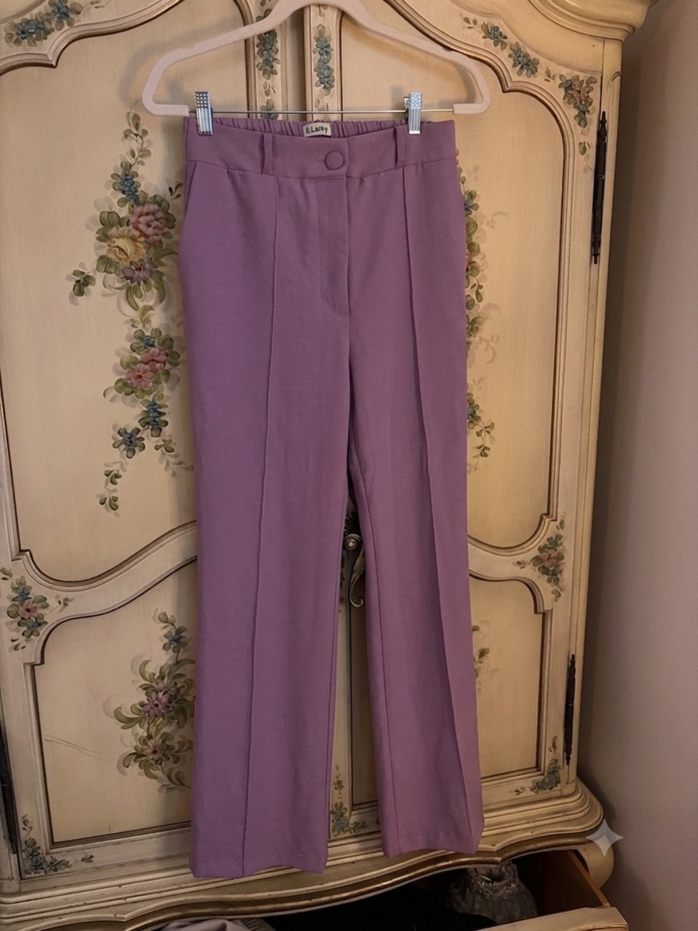 Elan Lavender Wide-Leg Trousers